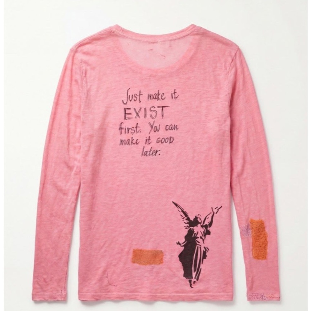 Pink Graphic Boho Long Sleeve Top - Picture 6 of 7